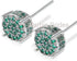 Micro Pave 14K Gold Plated Green Cubic Zirconia Men Women Cluster Stud Earrings