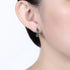 Gun Black Rhodium Plated Green Cubic Zirconia Men & Women Huggie Hoop Earrings