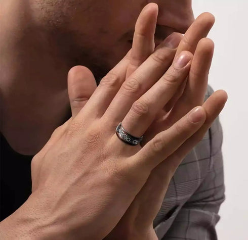 Clockwork Gears Koa Wood Inlay 10mm Tungsten Engagement Wedding Band