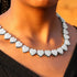 2-Pcs FULLY ICED 14K Gold Plated Heart Shape CZ Tennis Chain Necklace & Bracelet