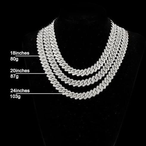 2-Pc Men FULLY ICED Thick 14K Gold Plated CZ Miami Cuban Link Necklace & Bracelet