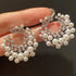 Stunning White Pearl Round 18K White Gold-Plated Cubic Zirconia Women Earrings