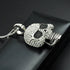 Iced Out 14K White Gold Plated Cubic Zirconia Sugar Skull Head Pendant Necklace