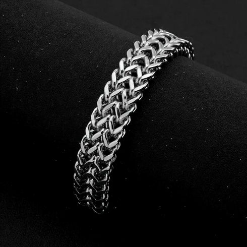 Stylish Men's High Quality Titanium Steel Double Curb Chain Magnetic Bracelet