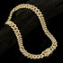 2-Pc ICED OUT 14K Gold Plated Gold/Silver CZ Cuban Chain Bracelet & Necklace Set