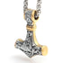 Nordic Viking Wolf Head Thor's Hammer Men Women Mjolnir Necklace & Bracelet Set