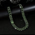 2Pcs FULLY ICED Gun Black Rhodium Plated CZ Cuban Link Hip Hop Necklace+Bracelet