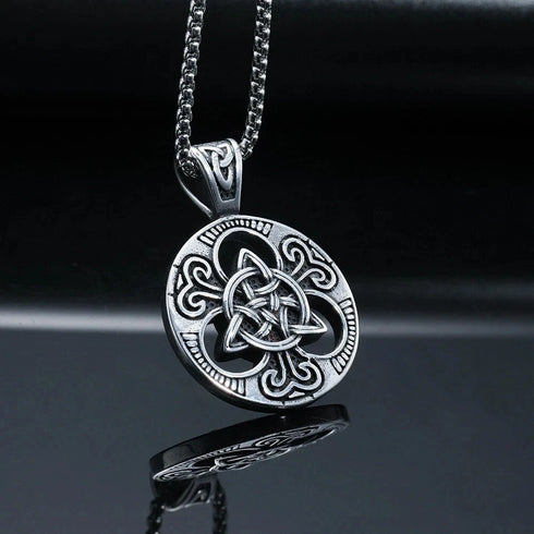Norse Rune Viking Titanium Celtic Triquetra Trinity Knot Amulet Pendant Necklace