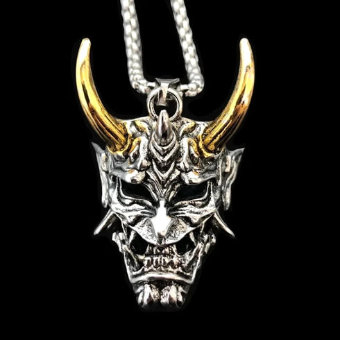 Vintage Cross Skull/Ghost 316L Stainless Steel Carved Halloween Pendant Necklace