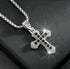 Men's Exquisite Iced Micro Pave 14K Gold Plated CZ Nail Cross Pendant Necklace
