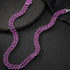 2Pcs FULLY ICED Bling Gun Black Rhodium Plated CZ Cuban Chain Necklace+Bracelet