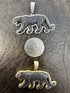 Iced Out 14K Gold Plated Cubic Zirconia Black Jaguar Panther Pendant Necklace