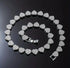 2-Pcs FULLY ICED 14K Gold Plated Heart Shape CZ Tennis Chain Necklace & Bracelet