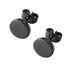 3Pairs 316L Surgical-Steel Flat Round Black Silver Gold Men Women Stud Earrings