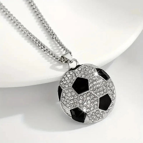 Fully Iced Soccer Jersey Number10 Titanium CZ Hip Hop Bling Pendant Necklace