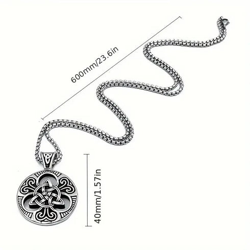 Norse Rune Viking Titanium Celtic Triquetra Trinity Knot Amulet Pendant Necklace