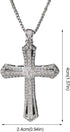 Iced Out Bling 14K Gold Plated Cubic Zirconia Blessed Cross Pendant Necklace