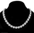 2-Pc FULLY ICED 14K White Gold Plated Square Cluster CZ Tennis Chain Necklace & Bracelet