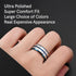 Men 8mm Tungsten Brushed Silver W/Blue Grooved Center Beveled-Edges Wedding Band