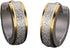 2Tone Titanium Frosted Gold Silver Hypoallergenic Men Women Huggie Hoop Earrings