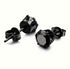 2 Pairs Titanium Steel Black Square CZ & Round CZ Stud Earrings For Men Women