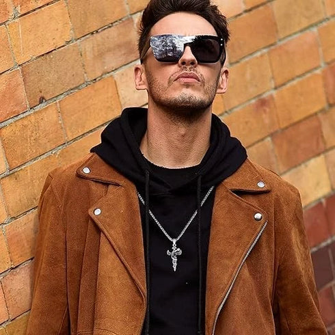 Norse Runes Viking Thor Hammer/Wolf Axe/Wing Cross Sword Amulet Pendant Necklace