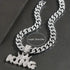 3-Pcs FULLY ICED 14K White Gold Plated CZ Crowned King Cuban Necklace & Bracelet