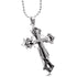 Titanium Creative Multi-Layer Cubic Zirconia Cross Pendant Necklace