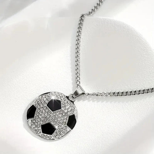 Fully Iced Soccer Jersey Number10 Titanium CZ Hip Hop Bling Pendant Necklace