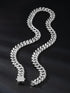 2Pc FULLY ICED 14K White Gold Plated CZ Miami Cuban Link Chain Necklace & Bracelet