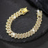 2-Pc ICED OUT 14K Gold Plated Gold/Silver CZ Cuban Chain Bracelet & Necklace Set