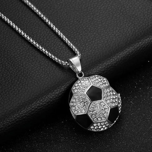 Fully Iced Soccer Jersey Number10 Titanium CZ Hip Hop Bling Pendant Necklace