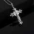 Titanium Creative Multi-Layer Cubic Zirconia Cross Pendant Necklace