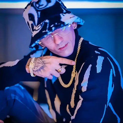 2-Pc ICED OUT 14K Gold Plated Gold/Silver CZ Cuban Chain Bracelet & Necklace Set