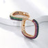 Multicolor Micro Pave 14K Gold Plated Cubic Zirconia Women U-Shape Hoop Earrings