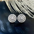 Paved 18K White Gold Plated Cubic Zirconia Round Halo Cluster Men Women Earrings