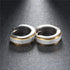 2Tone Titanium Frosted Gold Silver Hypoallergenic Men Women Huggie Hoop Earrings