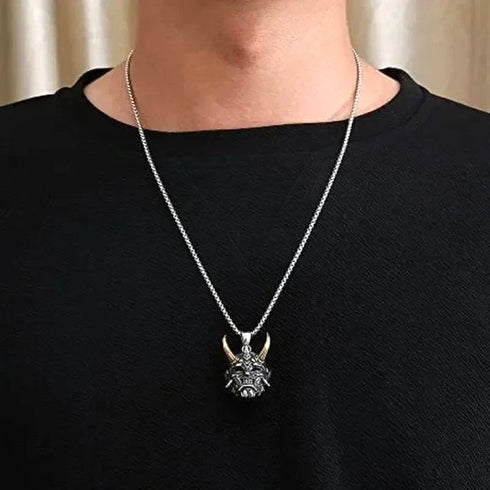 Vintage Cross Skull/Ghost 316L Stainless Steel Carved Halloween Pendant Necklace