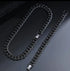 2Pcs Men Iced Out Gun Black Rhodium Plated CZ Cuban Link 55CM Necklace & Bracelet Set