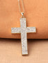 Iced Out Bling 14K Gold Plated Cubic Zirconia Blessed Cross Pendant Necklace