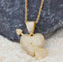 Iced Out Arrow Heart Bling 18K Gold Plated Cubic Zirconia Pendant Necklace