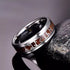 Men's 8mm Tungsten Viking Runes Pattern Wood Inlay Comfort-Fit Wedding Band