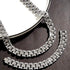 2Pc Men FULLY ICED Watch Band Baguette Chain 14KGold Plated CZ Necklace & Bracelet