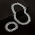 2 Pc FULLY ICED 14K White Gold Plated CZ Thorn Cuban Link Chain Necklace & Bracelet