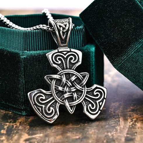 Norse Rune Viking Titanium Celtic Triquetra Trinity Knot Amulet Pendant Necklace