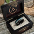 Men's 8mm Tungsten Deer Antler Crushed Turquoise Black Engagement Wedding Band