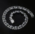 2-Pc Iced Out Skull Rhodium Plated Cubic Zirconia Unisex Cuban Necklace & Bracelet