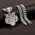 3 Pc Iced Out 14K Gold Plated CZ Tiger Head Pendant & Cuban Chain Necklace & Bracelet