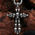 Vintage Cross Skull/Ghost 316L Stainless Steel Carved Halloween Pendant Necklace