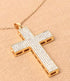 Iced Out Bling 14K Gold Plated Cubic Zirconia Blessed Cross Pendant Necklace